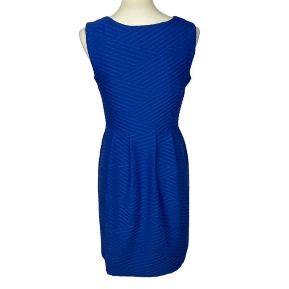 Enfocus Studio Dress Womens 8 Royal Blue Textured V-Neck‎ Sleeveless Stretch - Picture 3 of 9